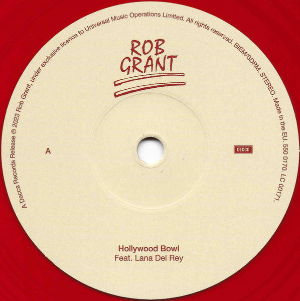 Rob Grant Featuring Lana Del Rey – Hollywood Bowl (Vinyl, 7", 45 RPM, Single, Red Transparent, 2023) – photo 3
