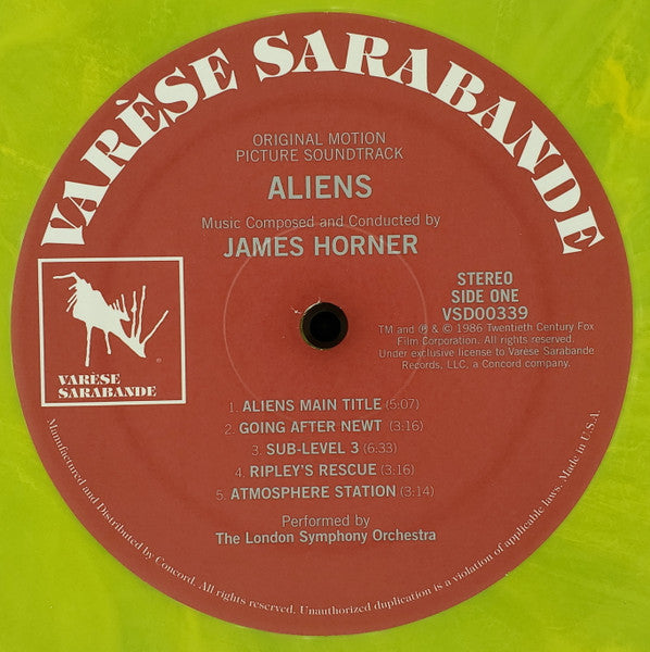 James Horner – Aliens (Original Motion Picture Soundtrack) (Vinyl, LP, Album, Record Store Day, Limited Edition, Reissue, Yellow-Green [Acid Blood], 35th Anniversary Edition, 2021) – photo 3