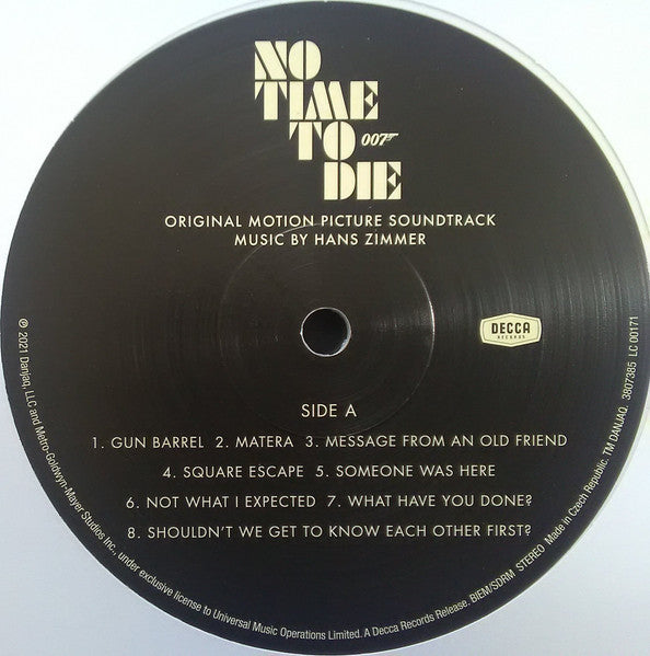 Hans Zimmer – No Time To Die (Original Motion Picture Soundtrack) (Vinyl, 2xLP, Album, Limited Edition, White, Gatefold, 2021) – photo 4