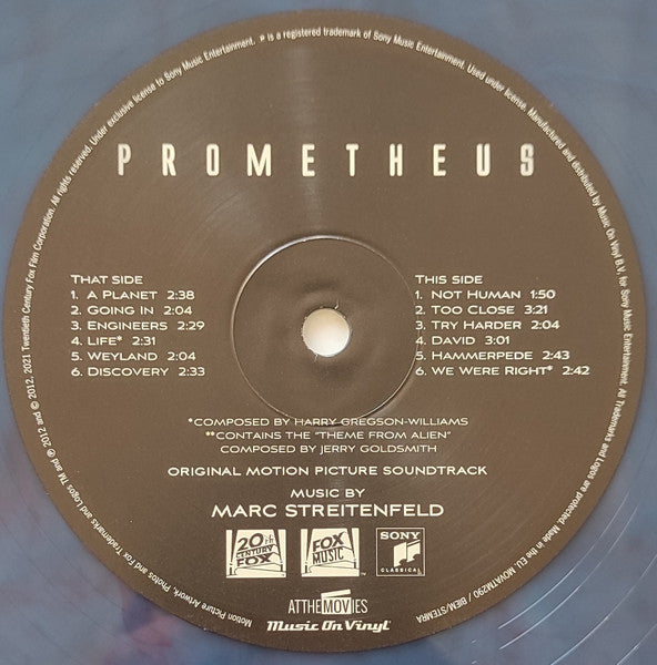 Marc Streitenfeld – Prometheus (Original Motion Picture Soundtrack) (Vinyl, 2xLP, Album, Deluxe Edition, Limited Edition, Numbered, Blue Marbled, 180 gram, 2021) – photo 4