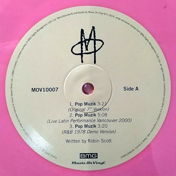M – Pop Muzik (Vinyl, 10", 33 ⅓ RPM, Record Store Day, Limited Edition, Numbered, 40th Anniversary, Pink, 2019) – photo 3