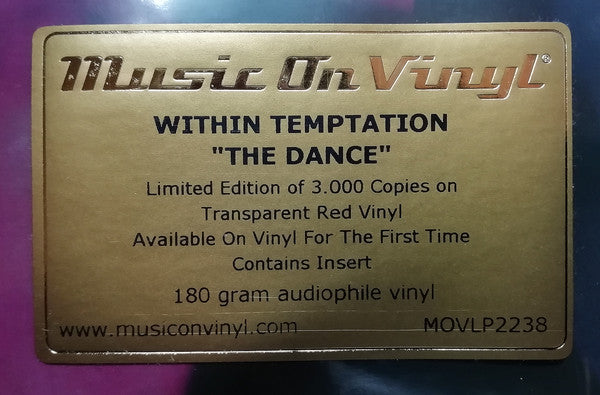 Within Temptation – The Dance (Vinyl, LP, EP, Limited Edition, Numbered, Reissue, Red Translucent, 2018) – photo 4