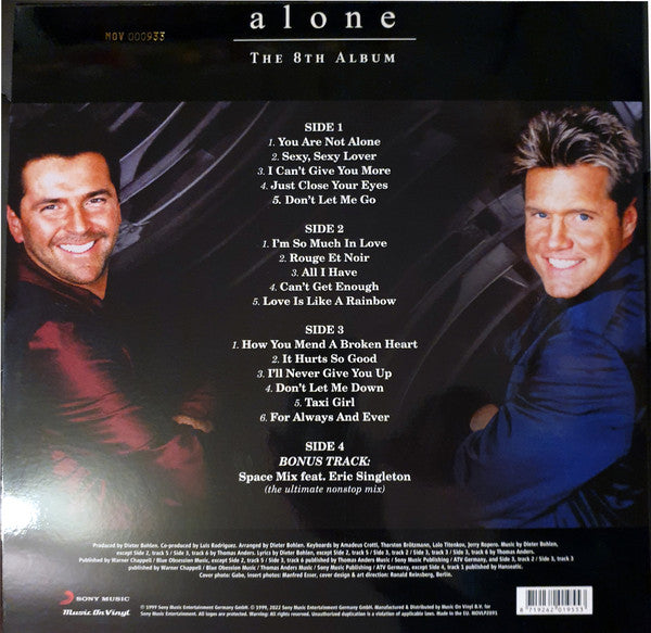 Modern Talking – Alone - The 8th Album (Vinyl, LP, Blue Marbled, Red Marbled, Album, Limited Edition, Numbered, Reissue, 2022) – photo 5