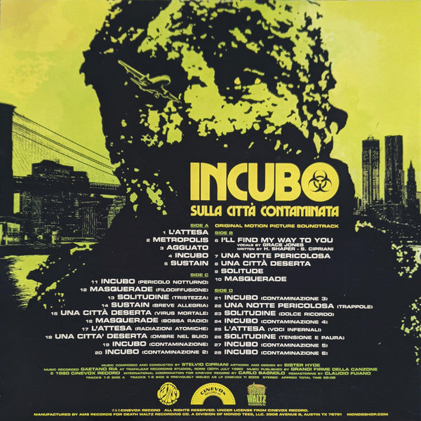 Stelvio Cipriani – Nightmare City = Incubo Sulla Città Contaminata (Original Motion Picture Soundtrack) (Vinyl, 2xLP, Album, Reissue, Remastered, Green [Contamination/Neon], 2021) – photo 4
