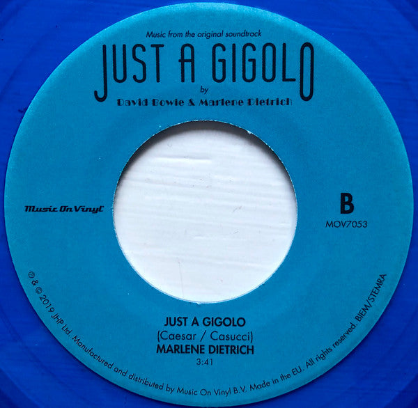 David Bowie & Marlene Dietrich – Music From The Original Soundtrack Just A Gigolo (Vinyl, 7", 45 RPM, Record Store Day, Single, Limited Edition, Numbered, Blue Transparent, 2019) – photo 5