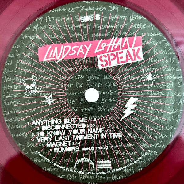Lindsay Lohan – Speak (Vinyl, LP, Album, Limited Edition, Reissue, Violet Transparent, 2020) – photo 4