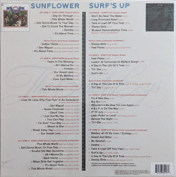The Beach Boys – Feel Flows (The Sunflower & Surf's Up Sessions • 1969-1971) (Vinyl, LP, Album, Reissue, Blue translucent, Compilation, Blue Translucent, Yellow translucent, Limited Edition, Remastered, 2021) – photo 2