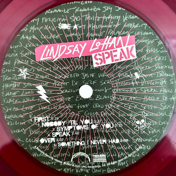 Lindsay Lohan – Speak (Vinyl, LP, Album, Limited Edition, Reissue, Violet Transparent, 2020) – photo 3