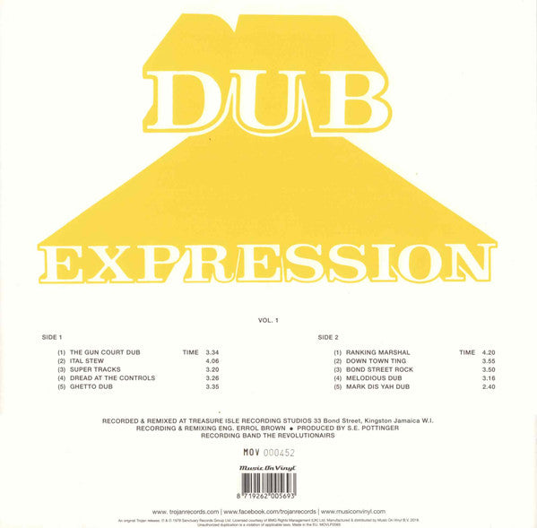 Errol Brown & The Revolutionaries – Dub Expression (Vinyl, LP, Album, Limited Edition, Numbered, Reissue, Orange, 2018) – photo 2