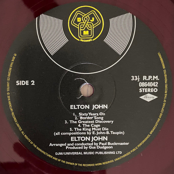 Elton John – Elton John (Vinyl, LP, Album, Reissue, Remastered, Purple Translucent, 180g, Compilation, Record Store Day, Limited Edition, Gatefold, 50th Anniversary, 2020) – photo 5