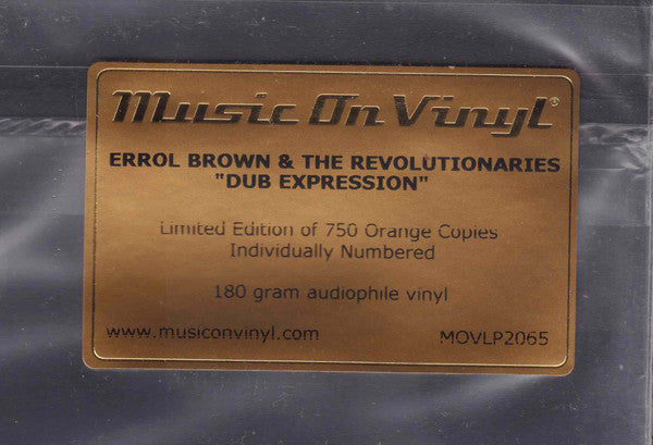Errol Brown & The Revolutionaries – Dub Expression (Vinyl, LP, Album, Limited Edition, Numbered, Reissue, Orange, 2018) – photo 5